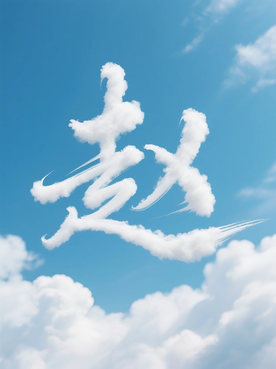 即梦AI 【云】| 用一片云制作姓氏字,附提示词