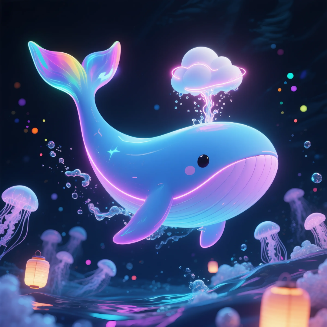 即梦AI 【动物】| 赛博风发光动物,又萌又可爱,附提示词
