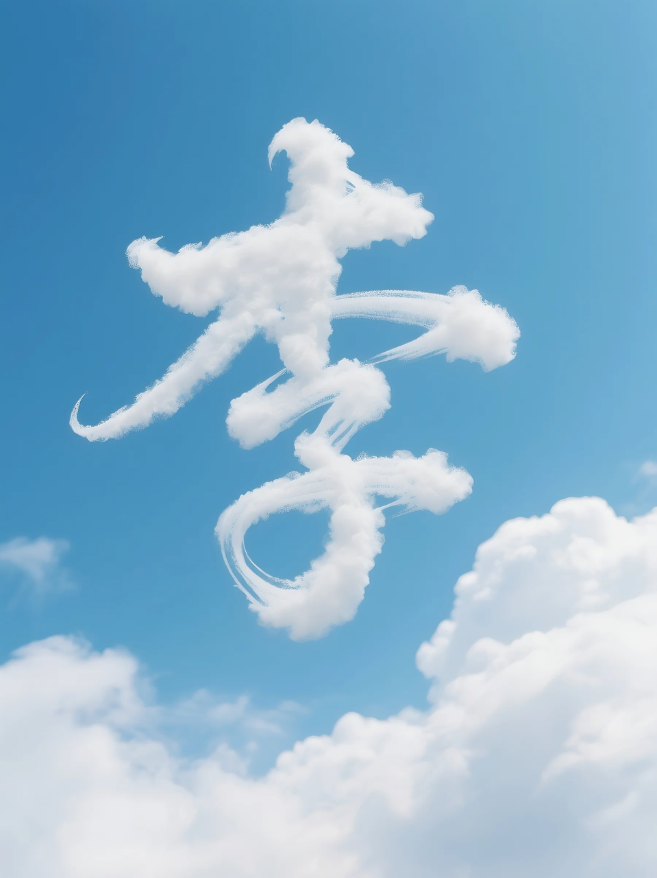 即梦AI 【云】| 用一片云制作姓氏字,附提示词