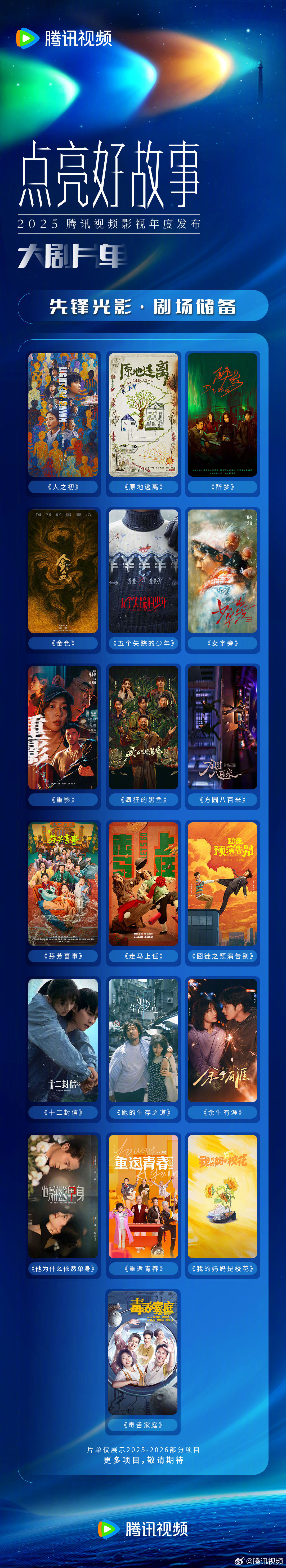 腾讯视频“鹅厂 2025 大剧片单”公布：刘慈欣《三体・黑暗森林》《三体：大史》《乡村教师》在列