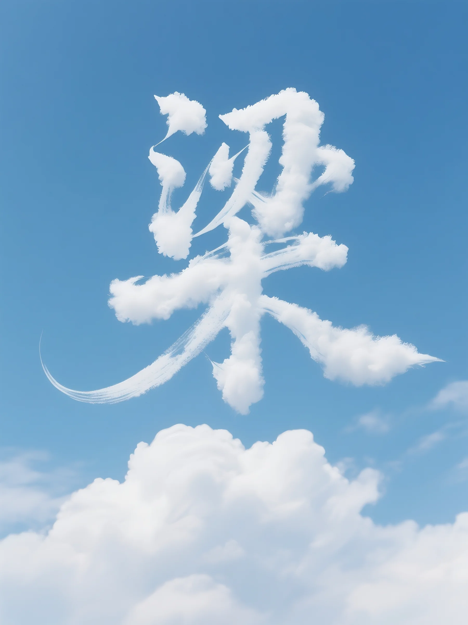 即梦AI 【云】| 用一片云制作姓氏字,附提示词