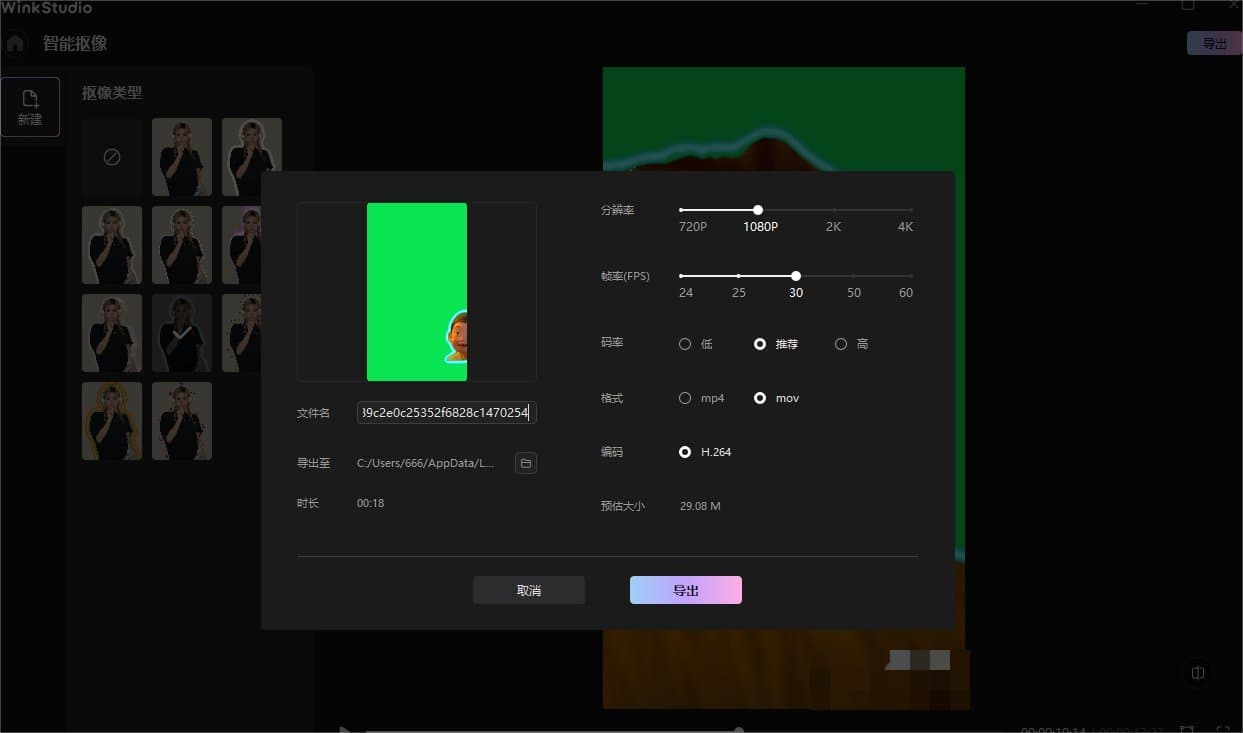 Wink如何智能抠像 带你三步完成画面抠图