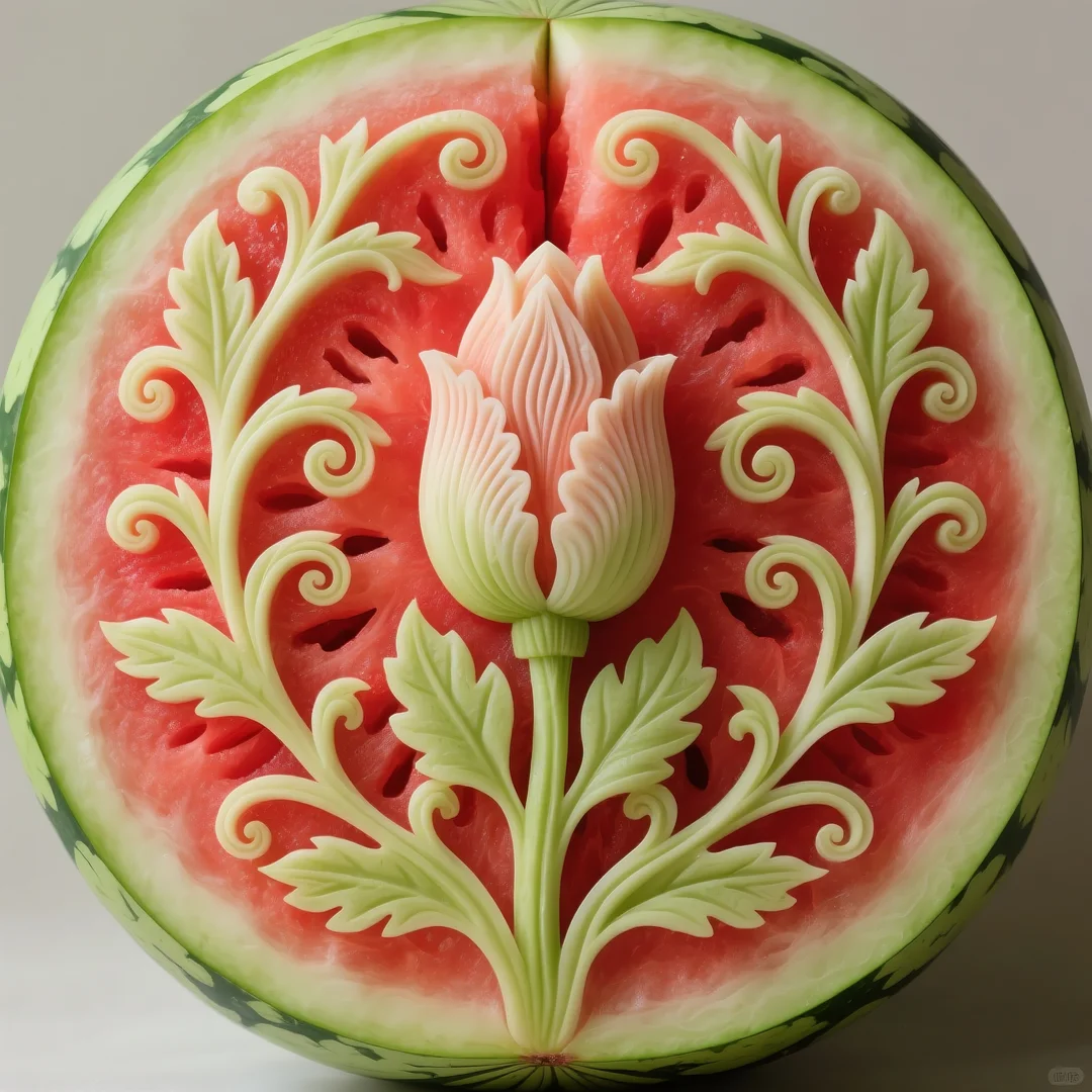 即梦AI 【水果】【西瓜】| 炎炎夏日,来一组赏心悦目的西瓜图案解暑降温,附提示词
