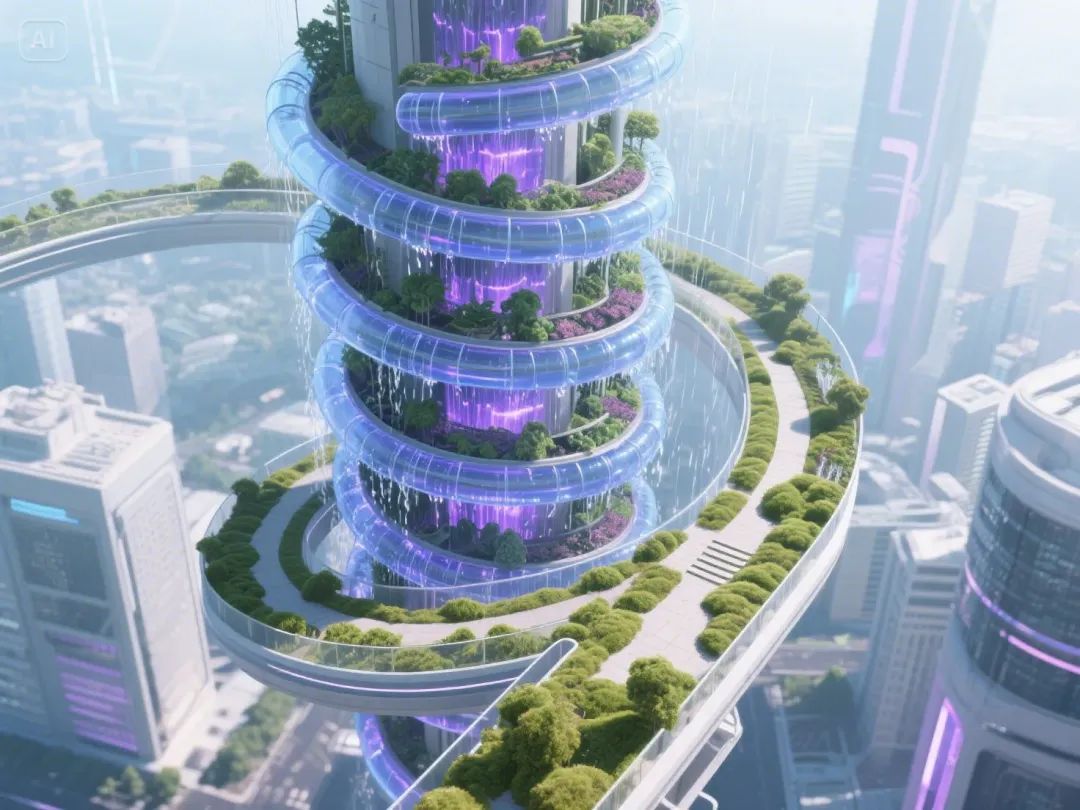 即梦AI画图教程:(七十四)未来城市·空中花园