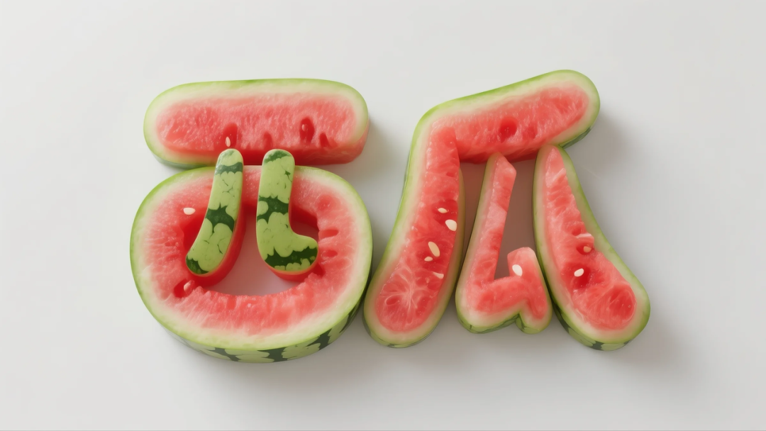 即梦AI 【水果】【西瓜】| 炎炎夏日,来点西瓜字体解解渴,附提示词