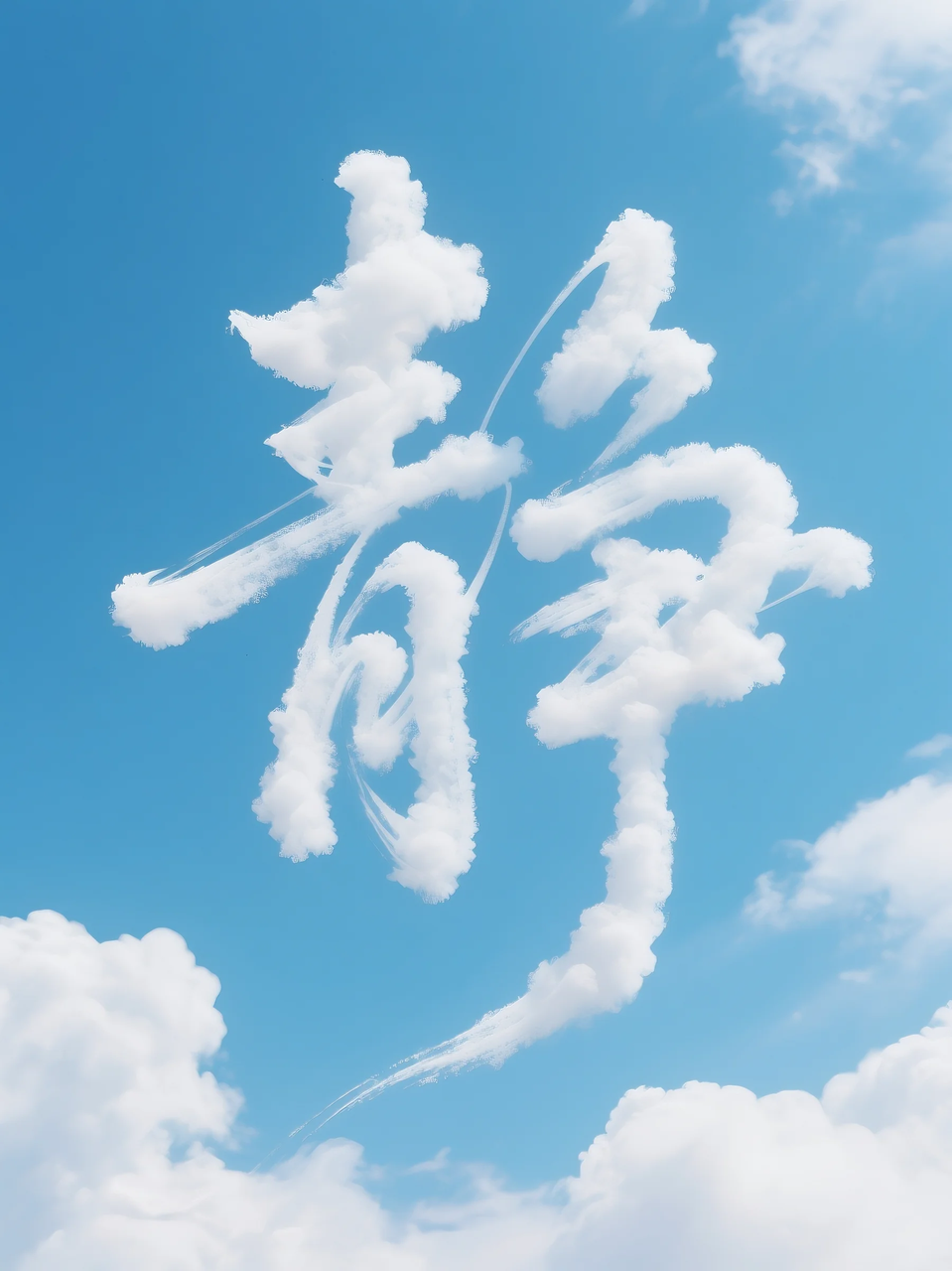 即梦AI 【云】| 用一片云制作姓氏字,附提示词