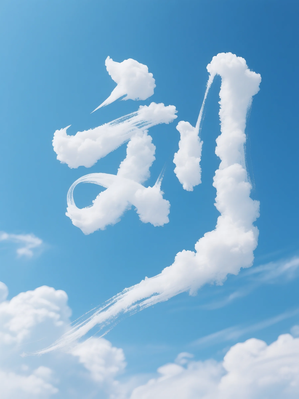 即梦AI 【云】| 用一片云制作姓氏字,附提示词