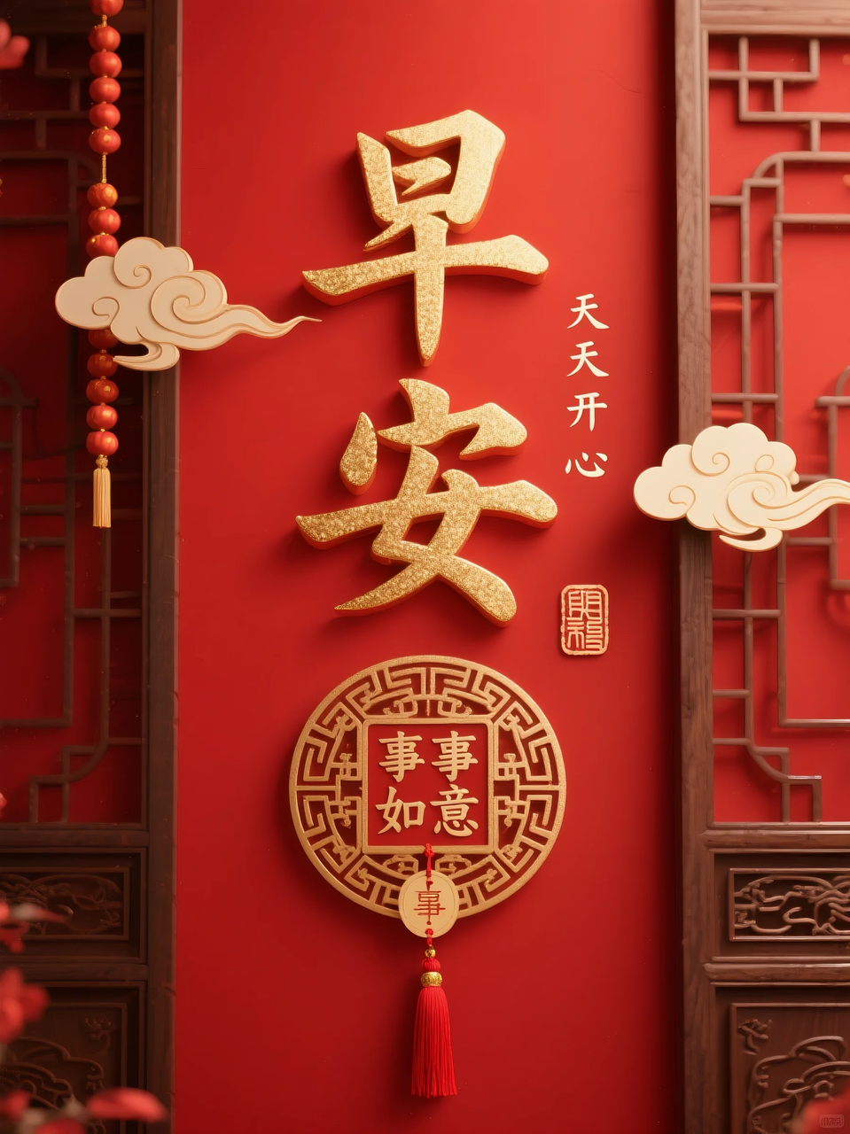 即梦AI 【文字图片素材】【早安祝福】| 用AI制作喜庆的早安祝福图片,附提示词