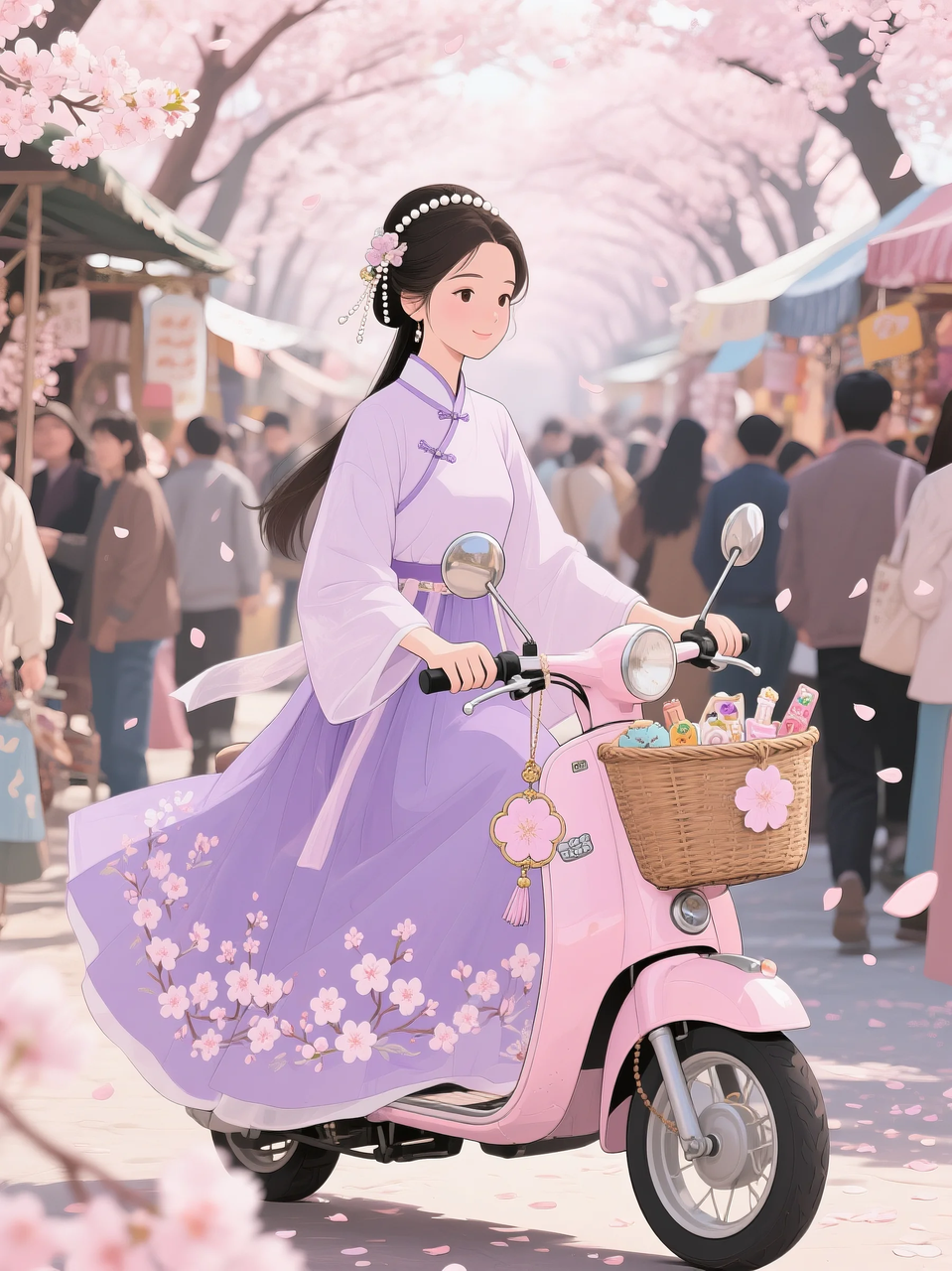 即梦AI 【二次元动漫】| 美女与机车,可爱治愈系风格,附提示词