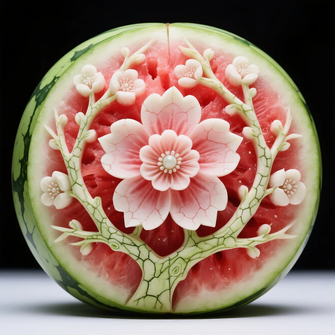 即梦AI 【水果】【西瓜】| 炎炎夏日,来一组赏心悦目的西瓜图案解暑降温,附提示词