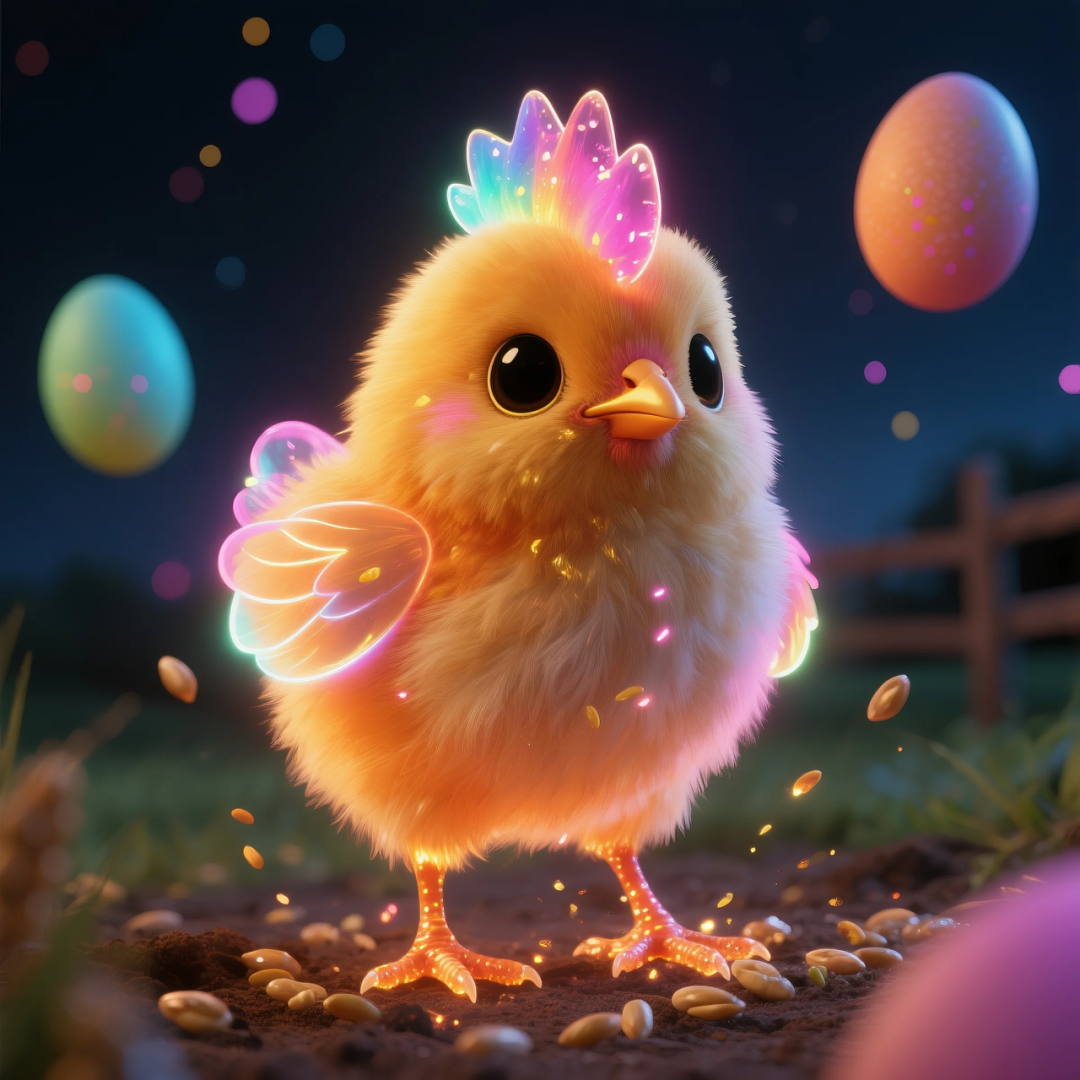 即梦AI 【动物】| 赛博风发光动物,又萌又可爱,附提示词