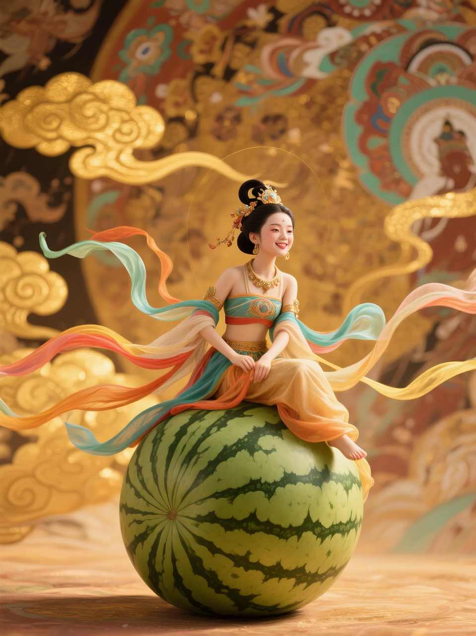 即梦AI 【水果】【西瓜】| 夏日里西瓜上的童趣,附提示词