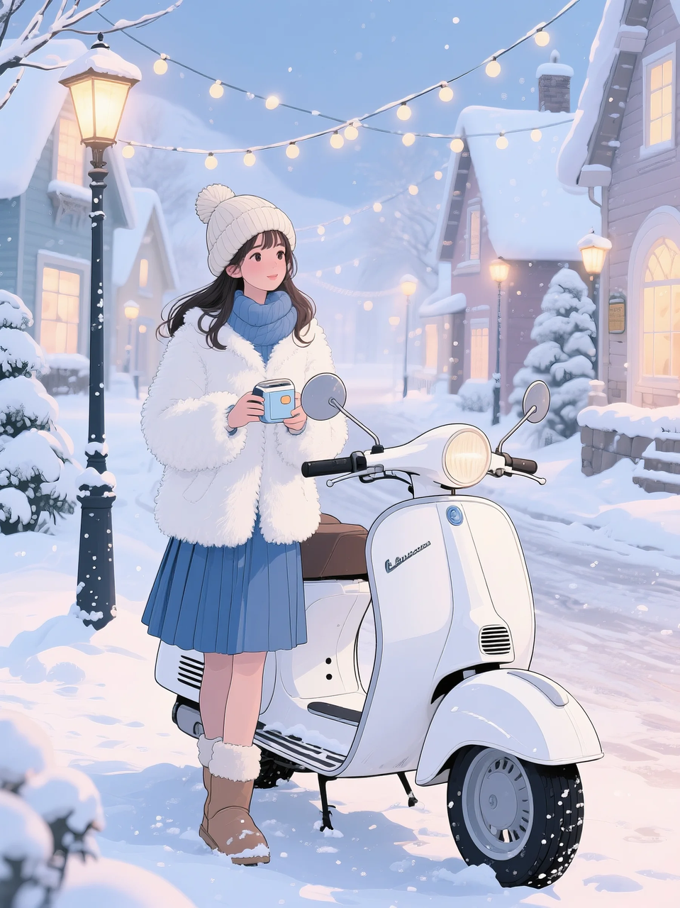 即梦AI 【二次元动漫】| 美女与机车,可爱治愈系风格,附提示词