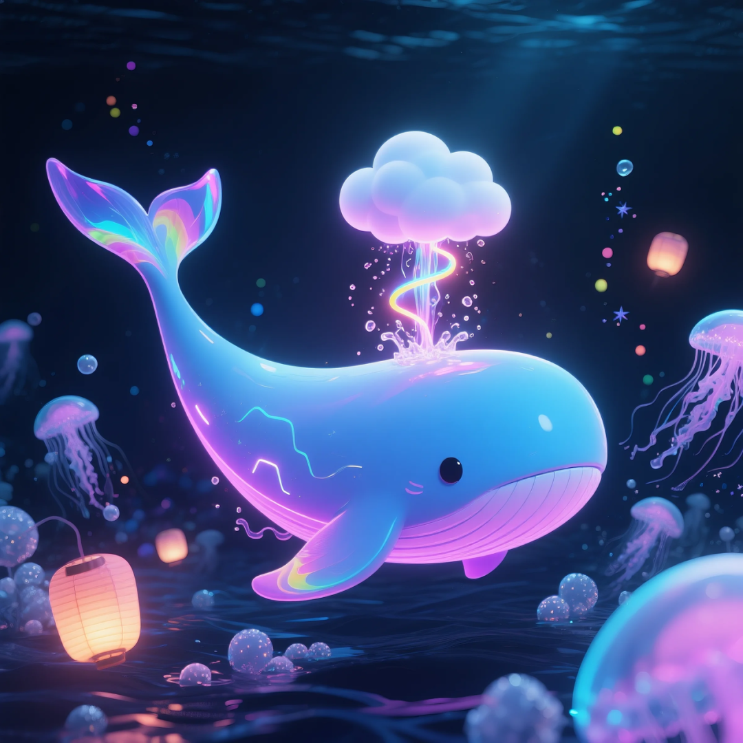 即梦AI 【动物】| 赛博风发光动物,又萌又可爱,附提示词