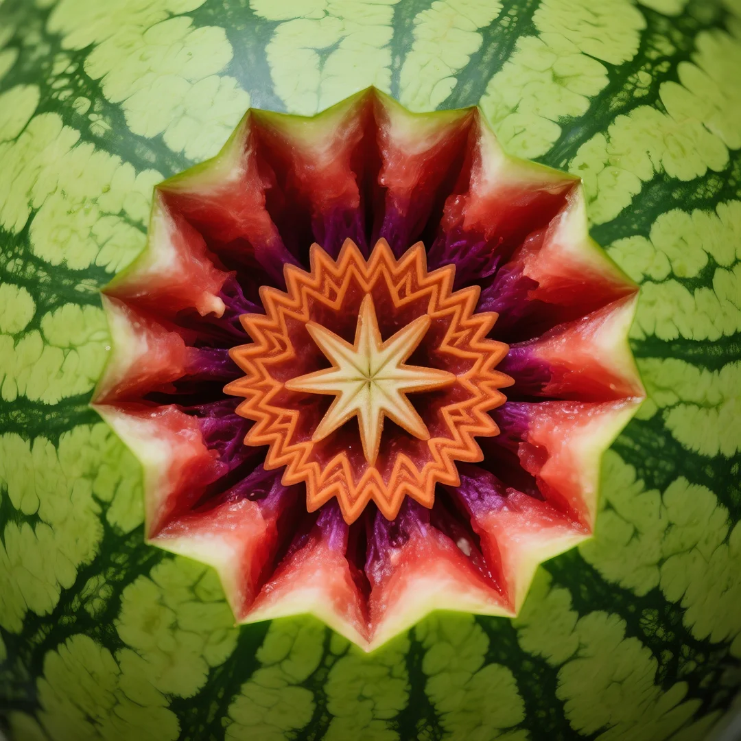 即梦AI 【水果】【西瓜】| 炎炎夏日,来一组赏心悦目的西瓜图案解暑降温,附提示词