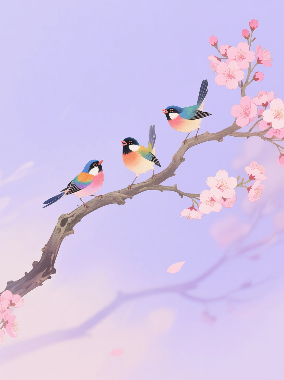 即梦AI 【插画设计】【动物】| 治愈的小鸟，附提示词