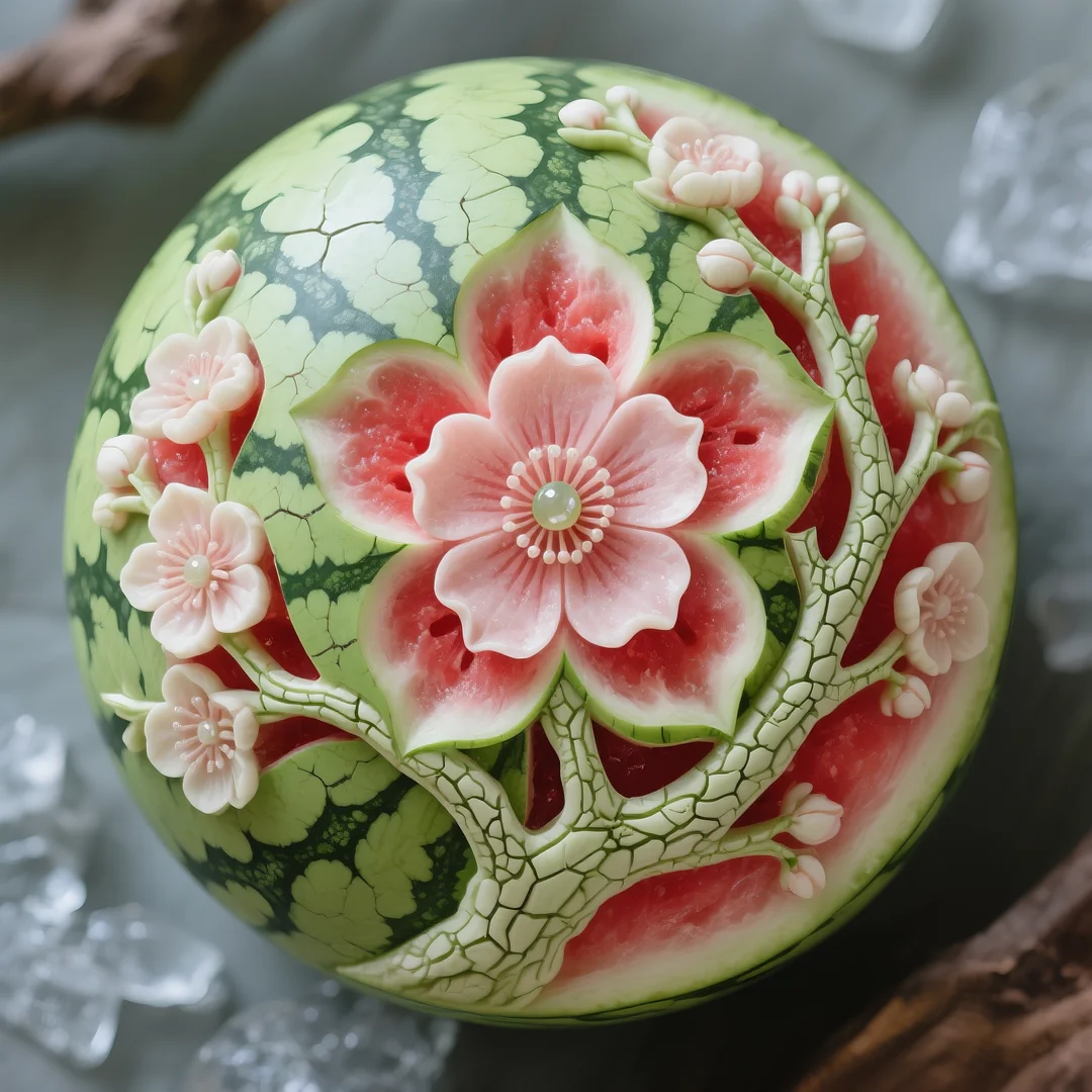 即梦AI 【水果】【西瓜】| 炎炎夏日,来一组赏心悦目的西瓜图案解暑降温,附提示词