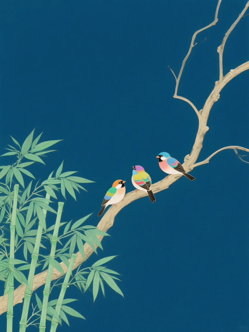 即梦AI 【插画设计】【动物】| 治愈的小鸟，附提示词