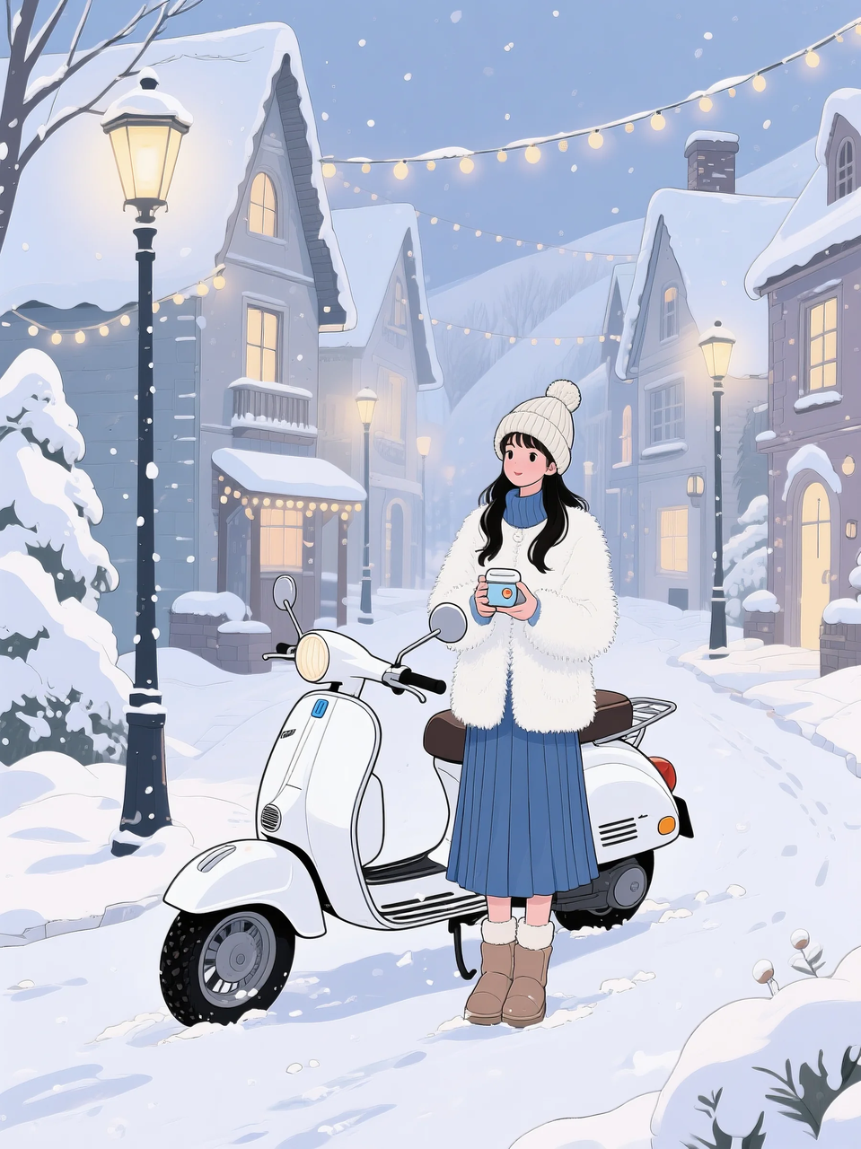 即梦AI 【二次元动漫】| 美女与机车,可爱治愈系风格,附提示词