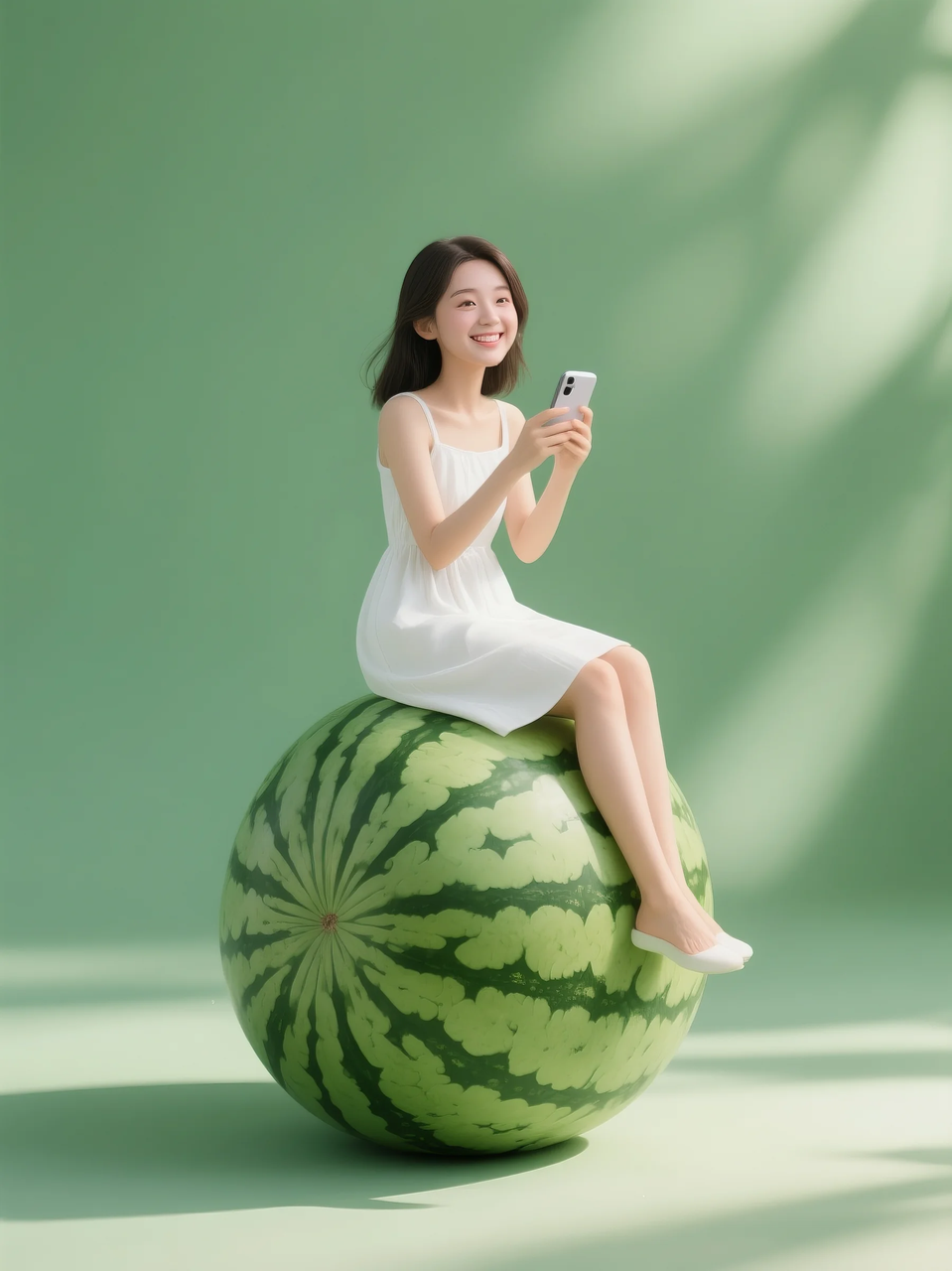 即梦AI 【水果】【西瓜】| 夏日里西瓜上的童趣,附提示词