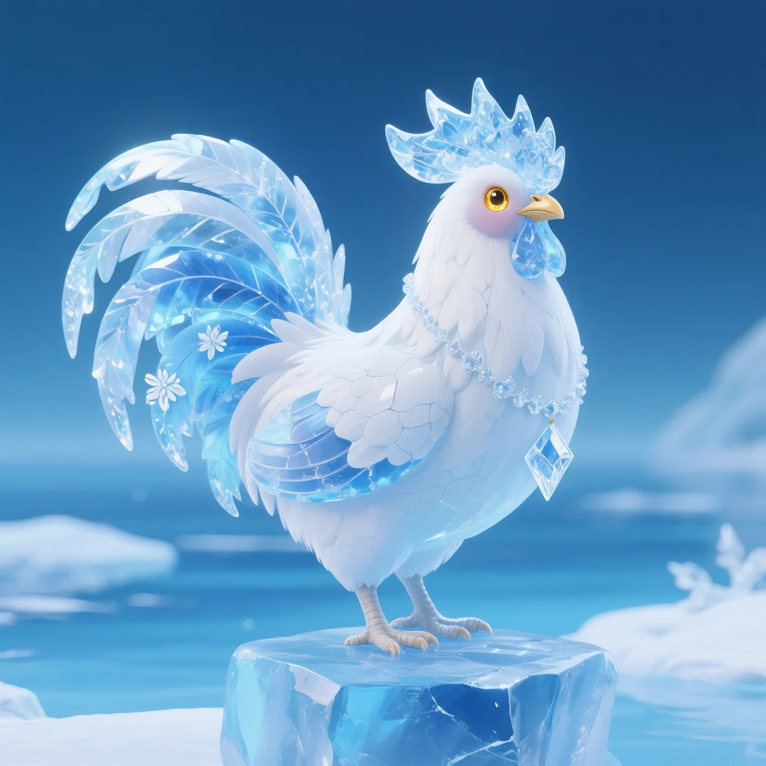 即梦AI 【动物】【十二生肖】| 炎炎夏日冰晶质感清凉版十二生肖头像,附提示词