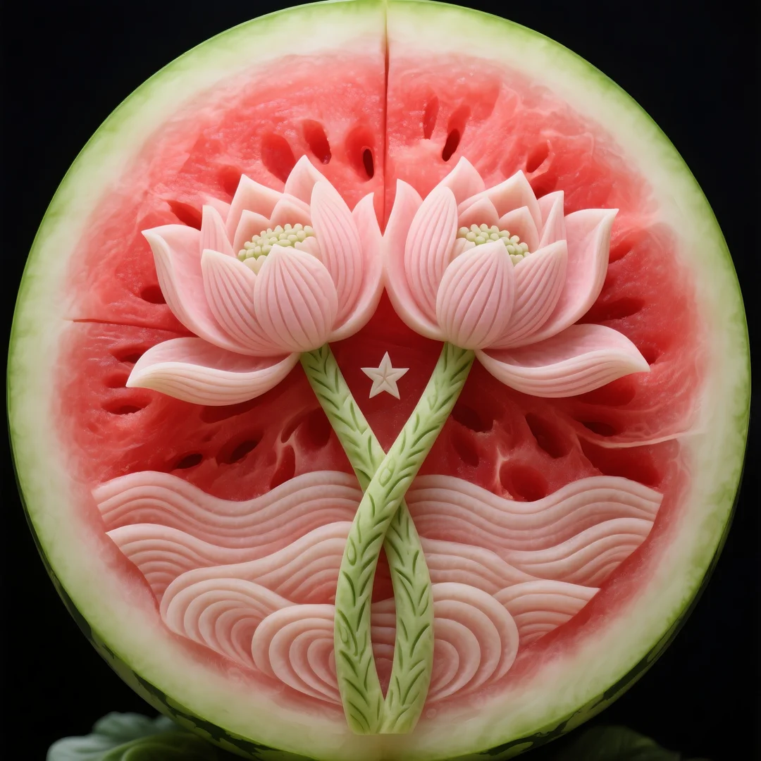 即梦AI 【水果】【西瓜】| 炎炎夏日,来一组赏心悦目的西瓜图案解暑降温,附提示词