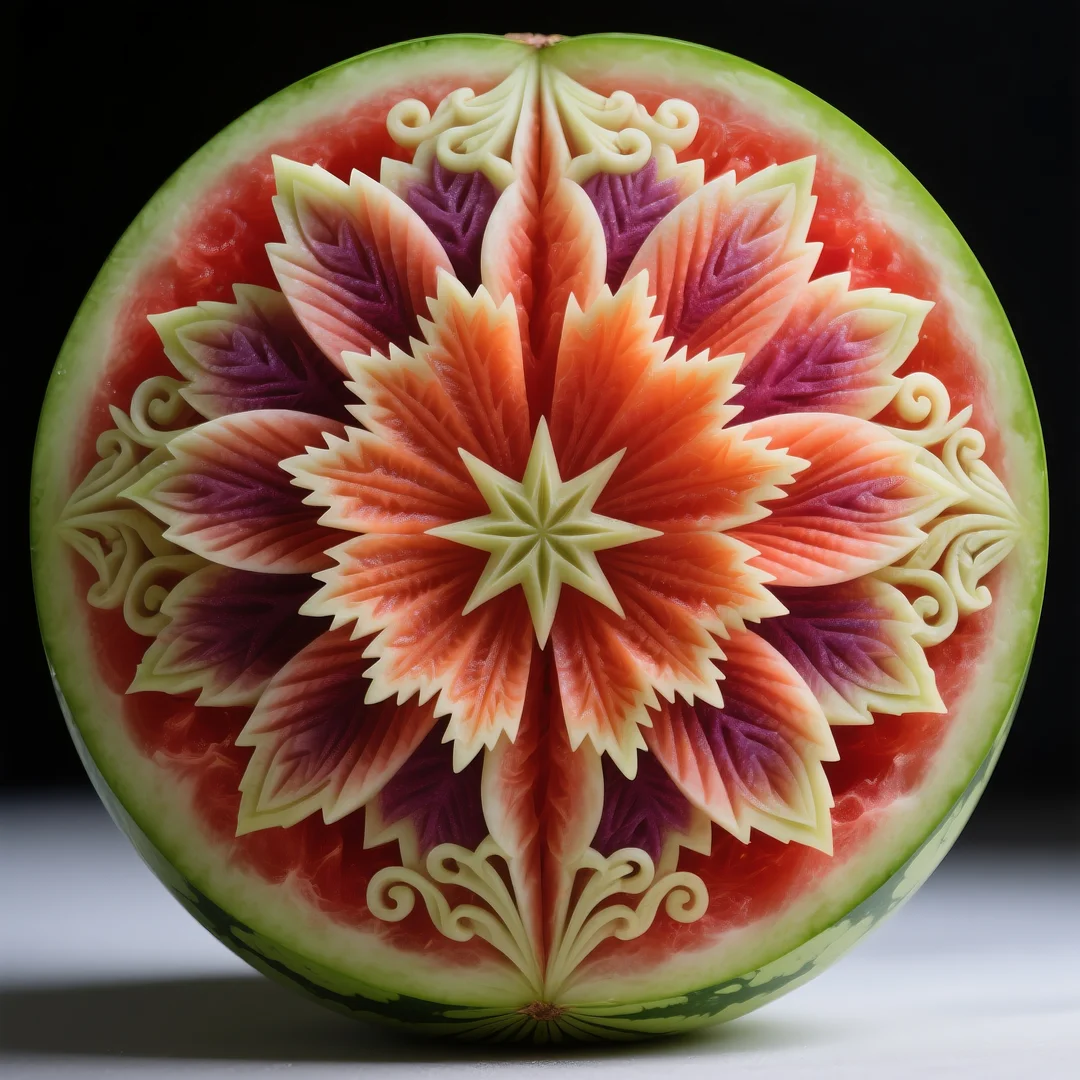 即梦AI 【水果】【西瓜】| 炎炎夏日,来一组赏心悦目的西瓜图案解暑降温,附提示词
